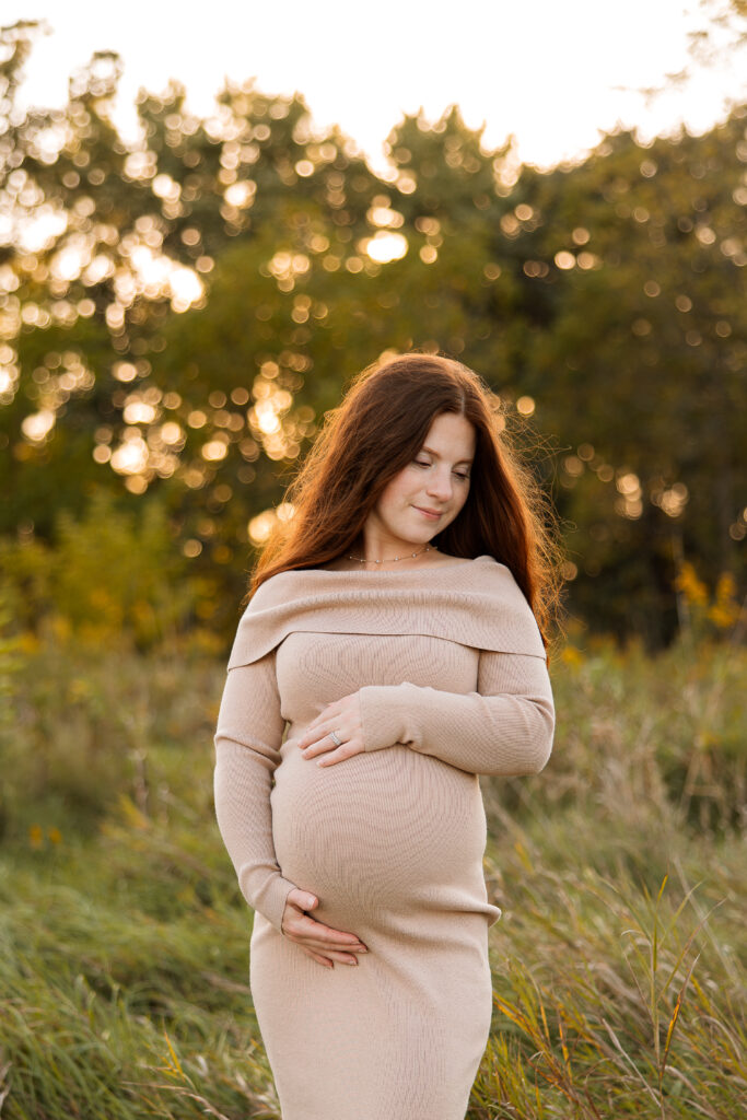 maternity photo shoot mom holding baby bump maternity photo shoot in delafield wisconsin