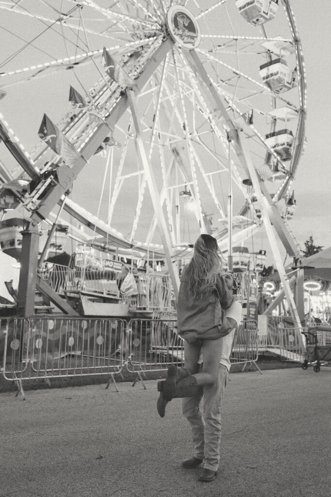 Colorful carnival couples photos in Elkhorn Wisconsin
