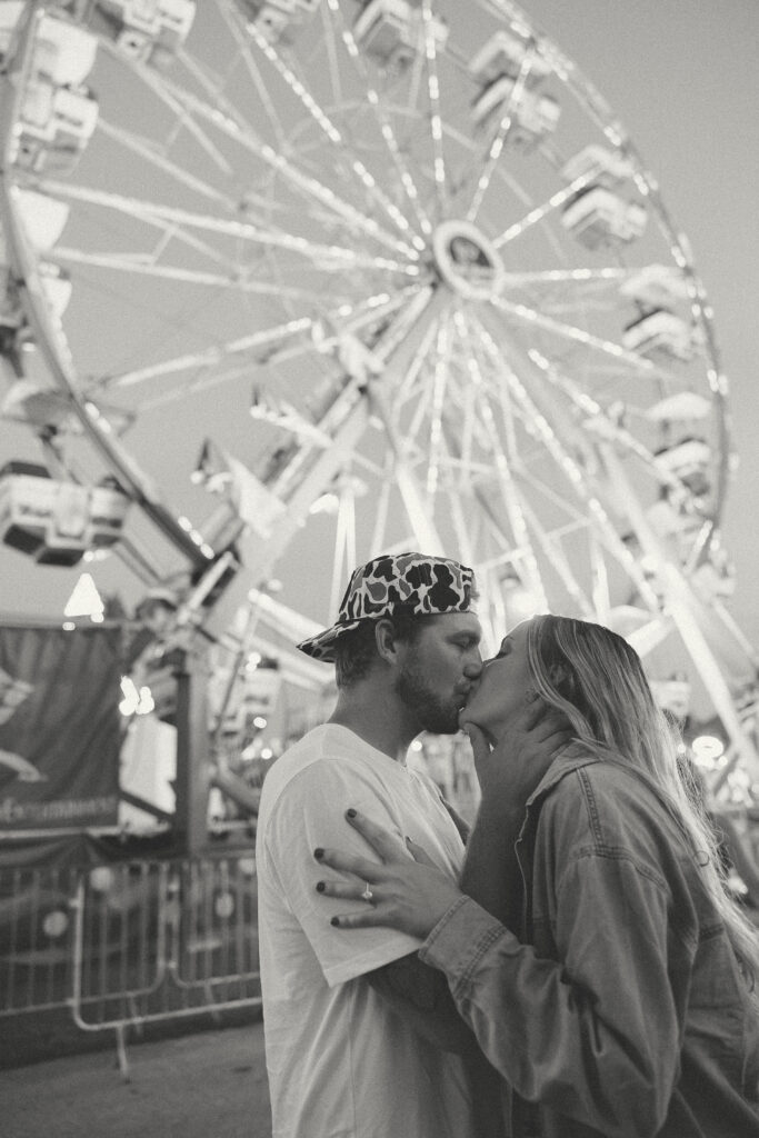 Natural candid couples photography at a Wisconsin carnival